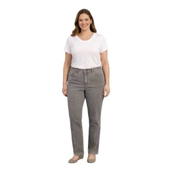 Gloria Vanderbilt Amanda Straight Leg Gray Jeans 6P - Picture 10 of 10